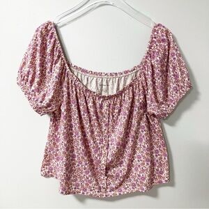 American Eagle | Pink Floral Top L